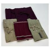5 Cloth Silverware Pouches