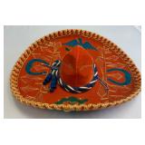 Pigalle Authentic Orange Velvet Mexican Sombrero