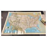 US Laminated Map and Miscellaneous Items