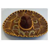 Vtg. Pigalle Brown & Gold Mexican Mariachi Hat
