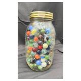 Vintage Ball with Colorful Glass Marbles