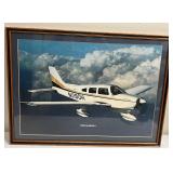 Framed Picture of ï¿½ PIPER WARRIOR IIï¿½ Plane