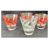1960s Federal Glass Set Prancing Reindeer
