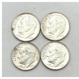 4-90% Silver Roosevelt Dimes