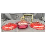 Vintage Cranberry Corning Visions