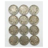 12 Buffalo Nickels