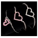 2 Avon Heart Bracelets & 1 Heart Fashion Bracelet