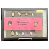 Display Case of Artifacts from Chickamauga Battle