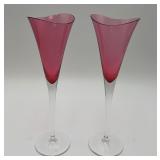 Hoya Desire 24% Lead Crystal Flute Ruby Glasses