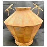 Unique Metal Urn w/Lizard Decor on Handles