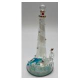 Glass Lighthouse w/Dolphin and Sail Boat