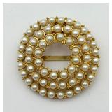Vintage Faux Pearl Scarf Ring