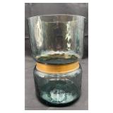 VTG Smokey-blue Hurricane Vase