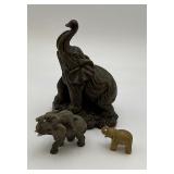3 Resin Elephants