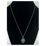 Pretty Sterling Silver & Turquoise Necklace