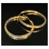 S.S. 1/15 10K AU Hoop Earrings