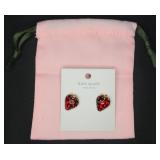 New Kate Spade Red Strawberry Studs