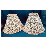 2-Leopard Print with Gold Trim Lampshades