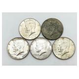 6-40% Silver Kennedy Half Dollars