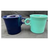 Fiesta Cobalt Blue & Turquoise Ring Handle Mugs