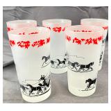 VTG 5 LIBBEY Glass Frosted Tumble Set
