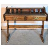 Vtg. Trestle Desk w/Built in Cubbies