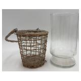 2 Glass Decorative Vases