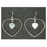 S.S. Heart Dangle Earrings