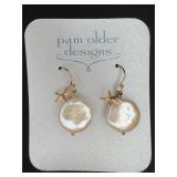 Pam Older Designs Starfish Coin Pearl Earrings