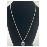 Lovely Sterling Silver & Blue Topaz Necklace