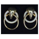 Gold-tone Crystal Accent Earrings