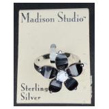 S.S. Madison Studio Black Flower Ring