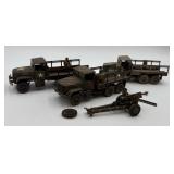 Vtg. Army Trucks, Soldiers & Pieces