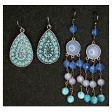 Liz Claiborne Earrings & Blue Dangle Earrings