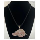 Sterling Silver Razorback Pendant Necklace