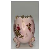 Vintage Napco Floral Egg Footed Vase w/ 22kt