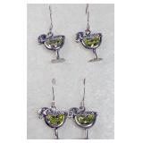 2 Silpada 925 Cocktail Green Peridot Earrings