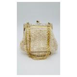 Vintage White Beaded and Sequined Evening Bag