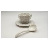 Vintage Westmoreland Milk Glass Mayonnaise Set