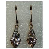 Morganite Diamond 10K Gold Earrings