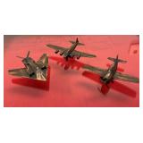 3 Die-cast Metal Pencil Sharpener Planes