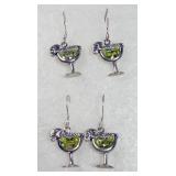 2 Silpada 925 Cocktail Green Peridot Earrings