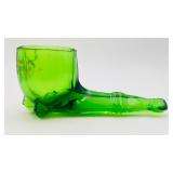 Vintage Green Glass Souvenir Pipe