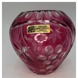 5ï¿½ Vintage German Cranberry-redLlead Crystal Vase