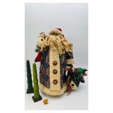 Vintage Weighted Fabric Santa Claus Figure