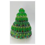 Vintage Handmade Beaded Christmas Tree