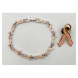 Breast Cancer Awareness Bracelet & Pin