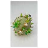 Vintage Handmade Christmas Green/White Ornament
