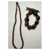 Kukui Nut Lei Bracelet & Handmade Necklace