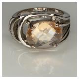 Fashion Ring w/ Peach Faceted Stone